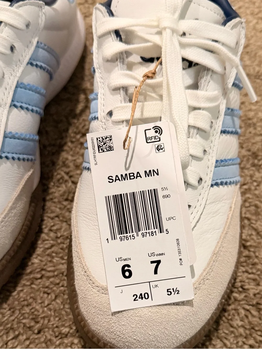 adidas Samba MN Millennium Clear Sky Y2K Men’s 6/Womans 7